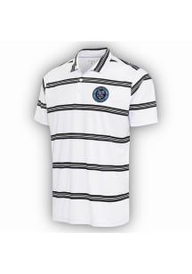 Antigua New York City FC Mens White Groove Short Sleeve Polo