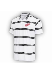 Antigua Detroit Red Wings Mens White Groove Short Sleeve Polo