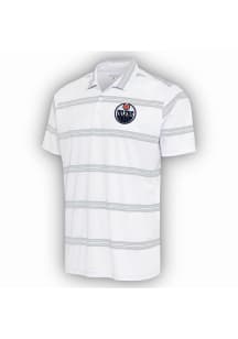 Antigua Edmonton Oilers Mens White Groove Short Sleeve Polo