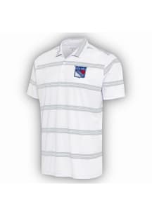 Antigua New York Rangers Mens White Groove Short Sleeve Polo