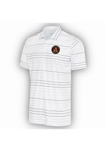 Antigua Atlanta United FC Mens White Ryder Black Stripe Short Sleeve Polo