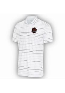 Antigua Houston Dynamo Mens White Ryder Black Stripe Short Sleeve Polo