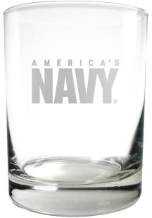 Navy 14 oz Logo Rock Glass