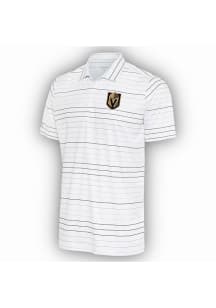 Antigua Vegas Golden Knights Mens White Ryder Black Stripe Short Sleeve Polo