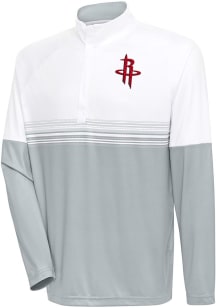 Antigua Houston Rockets Mens White Bender Long Sleeve 1/4 Zip Pullover