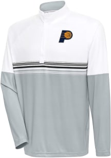 Antigua Indiana Pacers Mens White Bender Long Sleeve 1/4 Zip Pullover
