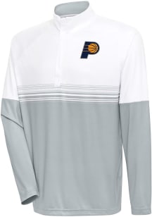 Antigua Indiana Pacers Mens White Bender Long Sleeve 1/4 Zip Pullover