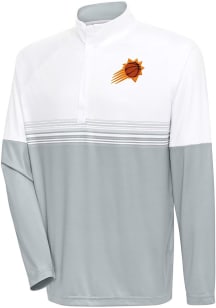 Antigua Phoenix Suns Mens White Bender Long Sleeve 1/4 Zip Pullover