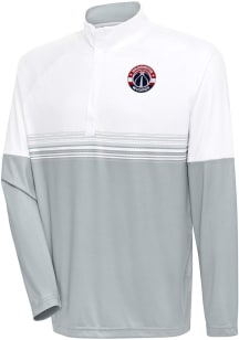 Antigua Washington Wizards Mens White Bender Long Sleeve 1/4 Zip Pullover