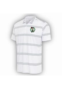 Antigua Boston Celtics Mens White Groove Short Sleeve Polo
