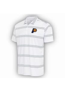 Antigua Indiana Pacers Mens White Groove Short Sleeve Polo