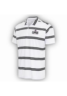 Antigua Los Angeles Clippers Mens White Groove Short Sleeve Polo