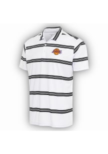 Antigua Los Angeles Lakers Mens White Groove Short Sleeve Polo