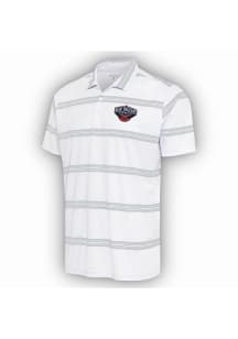 Antigua New Orleans Pelicans Mens White Groove Short Sleeve Polo
