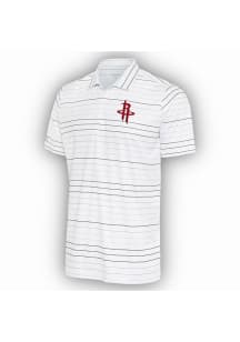 Antigua Houston Rockets Mens White Ryder Black Stripe Short Sleeve Polo