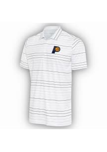Antigua Indiana Pacers Mens White Ryder Black Stripe Short Sleeve Polo