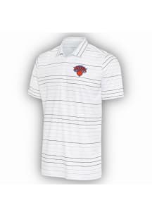 Antigua New York Knicks Mens White Ryder Black Stripe Short Sleeve Polo