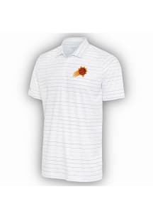 Antigua Phoenix Suns Mens White Ryder Grey Stripe Short Sleeve Polo