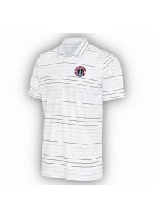 Antigua Washington Wizards Mens White Ryder Black Stripe Short Sleeve Polo