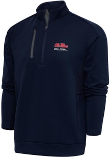 Antigua Ole Miss Rebels Mens Navy Blue Volleyball Generation Big and Tall 1/4 Zip Pullover