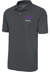 Antigua K-State Wildcats Grey Volleyball Legacy Pique Big and Tall Polo