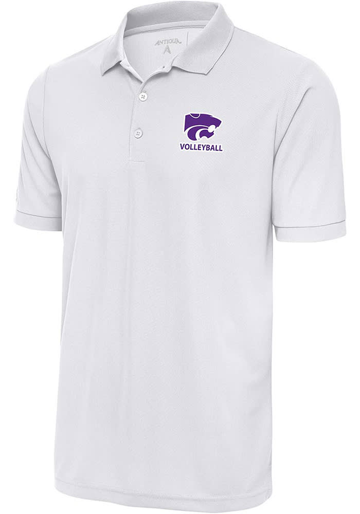 Antigua K-State Wildcats Mens White Volleyball Legacy Pique Big and Tall Polos Shirt