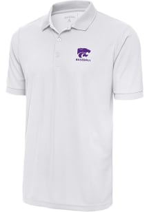 Antigua K-State Wildcats White Baseball Legacy Pique Big and Tall Polo