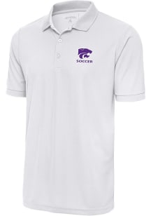 Antigua K-State Wildcats White Soccer Legacy Pique Big and Tall Polo