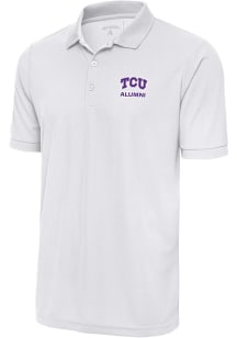 Antigua TCU Horned Frogs White Alumni Legacy Pique Big and Tall Polo