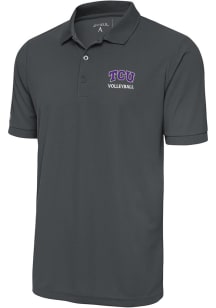 Antigua TCU Horned Frogs Grey Volleyball Legacy Pique Big and Tall Polo