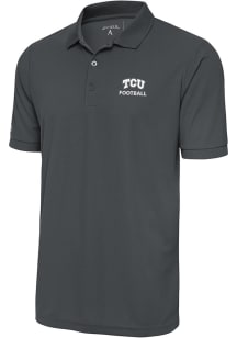 Antigua TCU Horned Frogs Grey Football Legacy Pique Big and Tall Polo