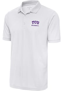 Antigua TCU Horned Frogs White Baseball Legacy Pique Big and Tall Polo