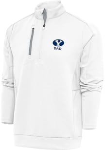 Antigua BYU Cougars Mens White Dad Generation Long Sleeve 1/4 Zip Pullover