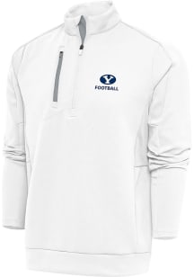 Antigua BYU Cougars Mens White Football Generation Long Sleeve 1/4 Zip Pullover