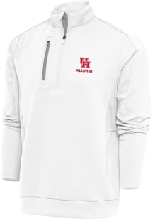 Antigua Houston Cougars Mens White Alumni Generation Long Sleeve 1/4 Zip Pullover