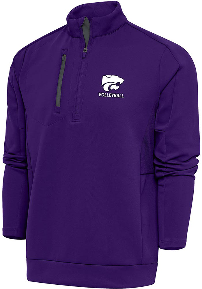 Antigua K-State Wildcats Mens Purple Volleyball Generation Long Sleeve 1/4 Zip Pullover
