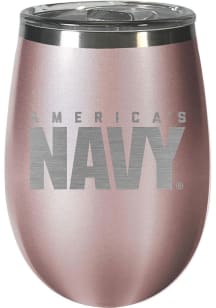 Navy 10 oz Wine Stainless Steel Tumbler - Pink