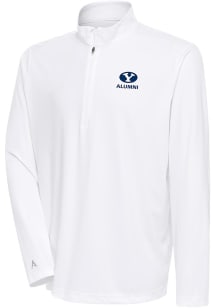 Antigua BYU Cougars Mens White Alumni Tribute Long Sleeve 1/4 Zip Pullover