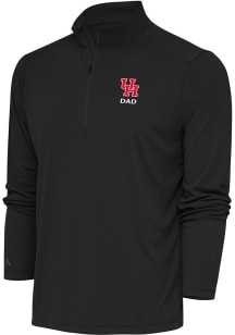 Antigua Houston Cougars Mens Grey Dad Tribute Long Sleeve 1/4 Zip Pullover