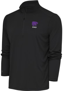 Antigua K-State Wildcats Mens Grey Dad Tribute Long Sleeve 1/4 Zip Pullover