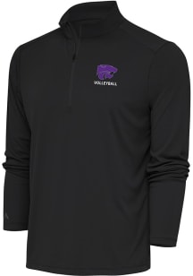 Antigua K-State Wildcats Mens Grey Volleyball Tribute Long Sleeve 1/4 Zip Pullover