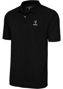 Antigua NC State Wolfpack Mens Black Dad Legacy Pique Short Sleeve Polo
