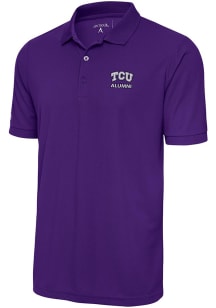 Antigua TCU Horned Frogs Mens Purple Alumni Legacy Pique Short Sleeve Polo