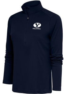 Antigua BYU Cougars Womens Navy Blue Volleyball Tribute 1/4 Zip Pullover