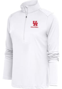 Antigua Houston Cougars Womens White Volleyball Tribute 1/4 Zip Pullover