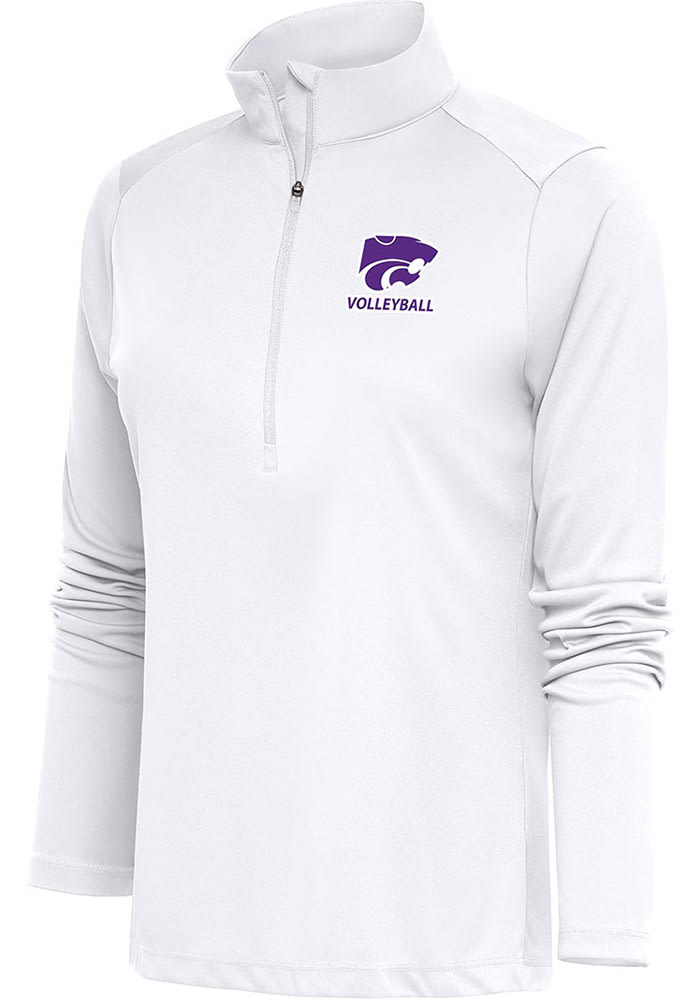 Antigua K-State Wildcats Womens White Volleyball Tribute 1/4 Zip Pullover