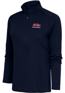 Antigua Ole Miss Rebels Womens Navy Blue Volleyball Tribute 1/4 Zip Pullover
