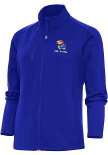 Antigua Kansas Jayhawks Womens Blue Volleyball Generation Light Weight Jacket