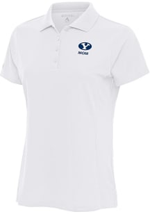 Antigua BYU Cougars Womens White Mom Legacy Pique Short Sleeve Polo Shirt