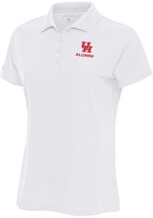 Antigua Houston Cougars Womens White Alumni Legacy Pique Short Sleeve Polo Shirt